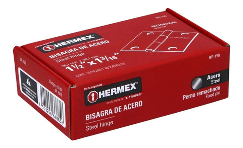 Imagen 3 de 3 de Bisagra Rectangular 1-1/2 , Acero Pulido Precio Exclusivo
