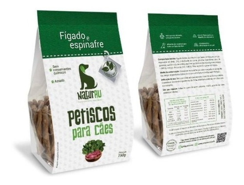 Biscoito Petiscos Para Cães Naturau Fígado E Espinafre 150g