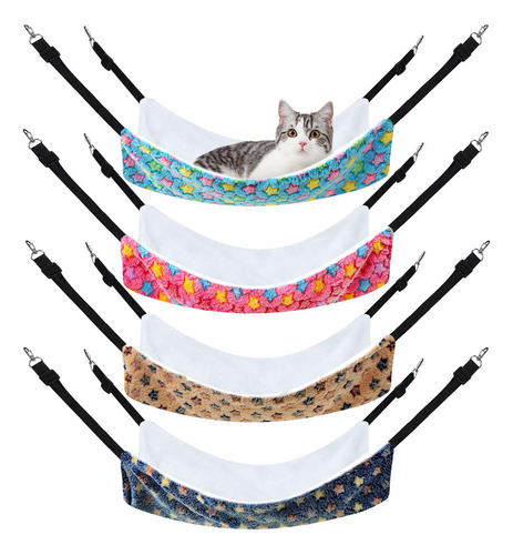 Geelin 4 Hamacas Reversibles Para Colgar Gatos, Suave Y Tran