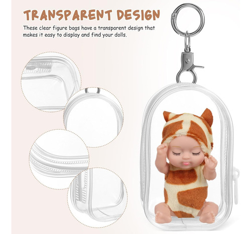 . 4 Bolsa De Exhibición Transparente Para Mini Figuras