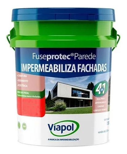 Impermeabiliza Fachadas Fuseprotec Parede Branco 14l Viapol