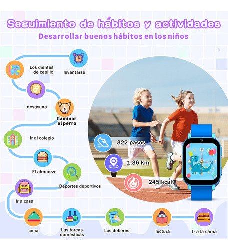 Relojes Inteligentes Para Niños Regalo 1.83'' Pantalla Táctil Con Aprendizaje 30 Juegos Educativos Cámara
