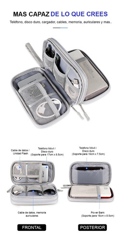 Imagen 3 de 10 de Bolsa Portatil, Organizador, Power Bank, Movil, Cargador