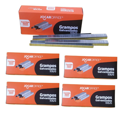 Kit Com 5 Caixas De Grampos 106/6 Alta Pressão Tapeceiros Nf