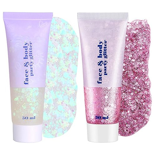 Ccbeauty White Body Glitter,face Glitter Gel,singer Y2thh