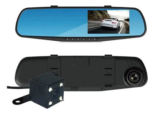 Espejo Retrovisor De 2 Cámara Para Auto 4,3 Grabacion Fullhd