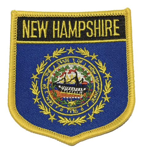 Patche Aplique Bordado Escudo Da Bandeira De New Hampshire