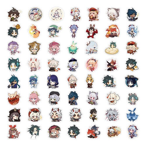 Adesivos De Impacto Kawaii Genshin Para Crianças