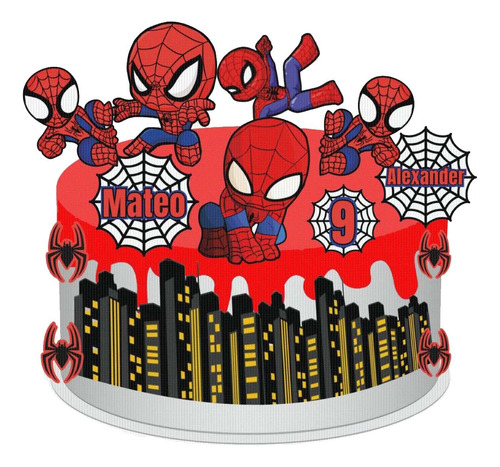 Cake Topper Tipo Banderilla De Spiderman Para Pastel Color El De Las Imágenes De Referencia Cake Topper Tipo Banderilla De Spiderman Para Pastel Con Trece Piezas
