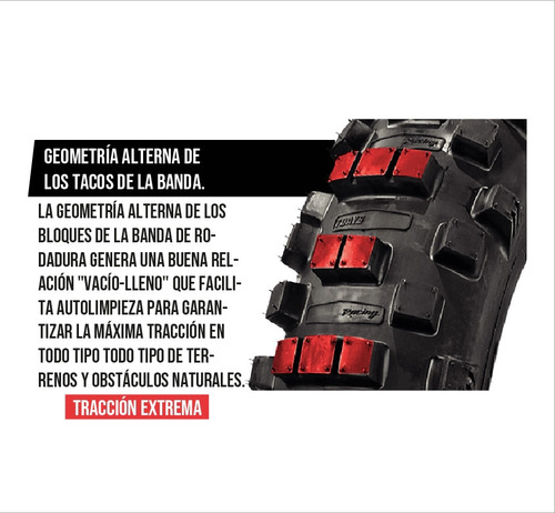 Cubierta Trasera Borilli 7 Days Rally 140/80-18 Enduro Cross