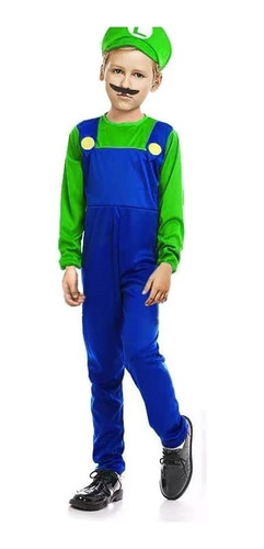 Disfraz De Super Mario Luigi Para Niños Talla S