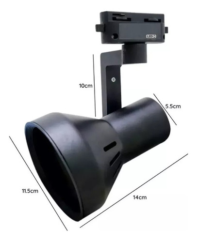 2 Riel Monofásico + 8 Focos Negro E27 15w Luz Cálida