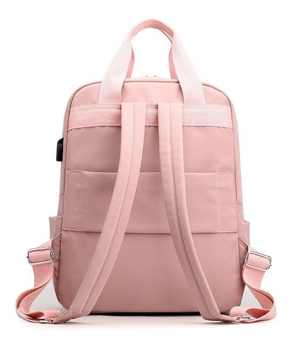 Mochila Feminino Multifuncional Notebook Viagem Com Usb A Cor Azul-escuro