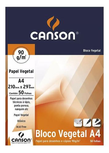 Block Canson Papel Calco 90grs A4 50 Hojas