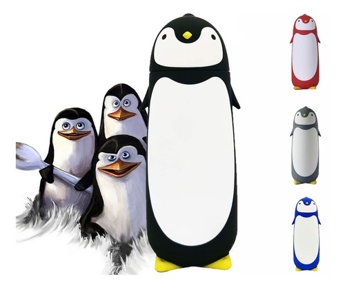 Taza De Aislamiento Vidrio Con Forma De Pingüino Portátil Color Negro