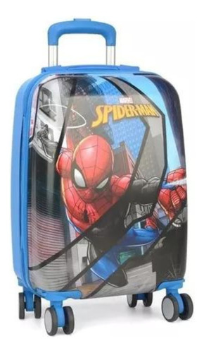 Mochila De Rodinhas 360 Marvel Homem Aranha Azul