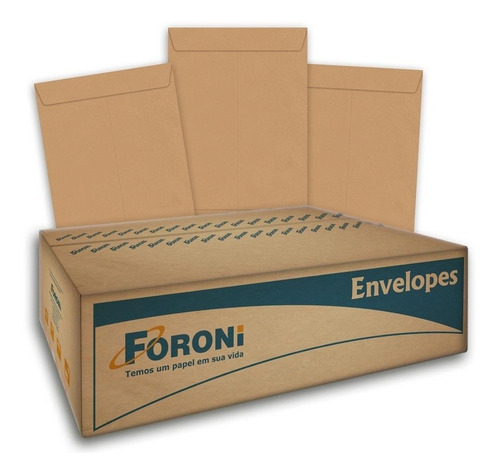 Envelope Saco Kraft Natural 80g 229x324mm Cx 100 Un Foroni Cor Marrom Liso