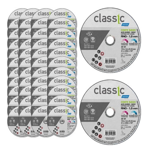 50 Disco Corte 4.1/2 Classic Basic 115x1,0x22,23mm Norton