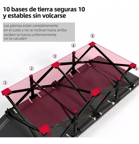Catre Plegable Para Acampar Con Colchoneta Camastro Portátil