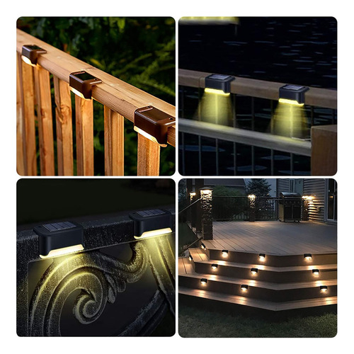 I 8pcs Lámpara Solar Led Sendero Escalera Luz De Pared Al