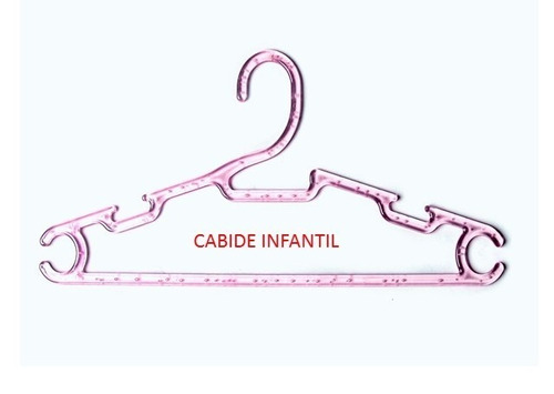 Kit Cabide  Acrilico Infantil Rosa 0,28 Cm  Com 30 Unidades
