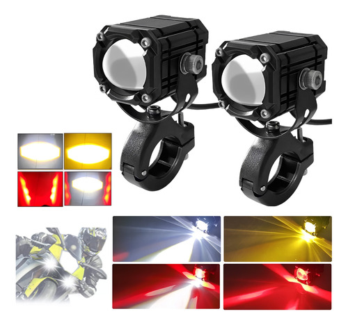 Faros Auxiliares Led Lupa Ojo Diabólico Spot Luz Para Moto