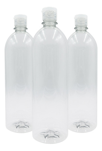 Envases Plasticos Botella Boston 1 Litro Tapa Flip Top X 50