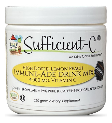 Sufficient-c Vitamina C 4000mg Bebida Limón Durazno 250g
