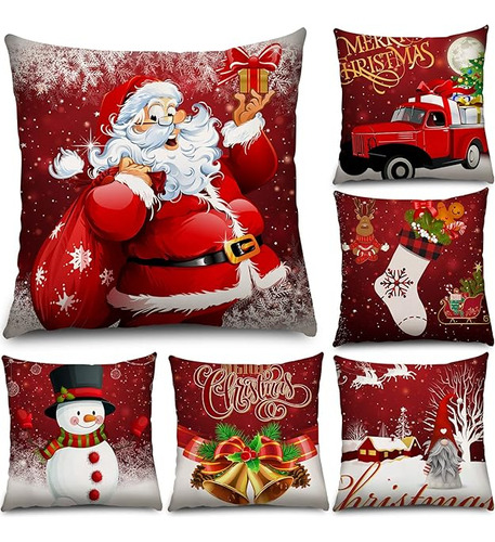 6 Fundas De Cojin De Navidad Para Decoracion Navideña Decora