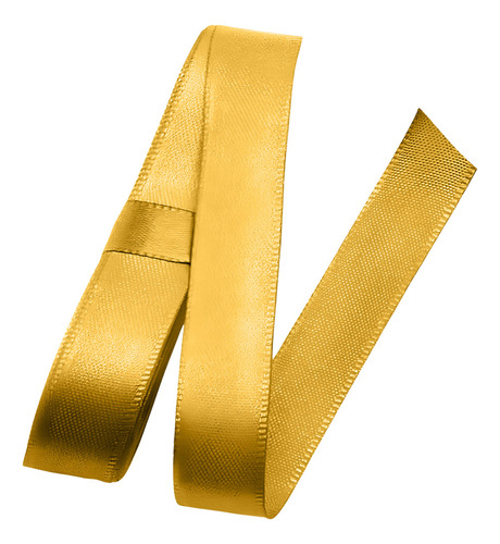 Fita Decorativa De Cetim Rolo Com 10 Metros X 15mm Coloridas Cor Amarelo Ouro Liso