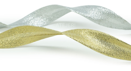 Imagen 6 de 9 de Cintas Bies Lame Lurex 18mm Marca Dorsa X 25 Metros