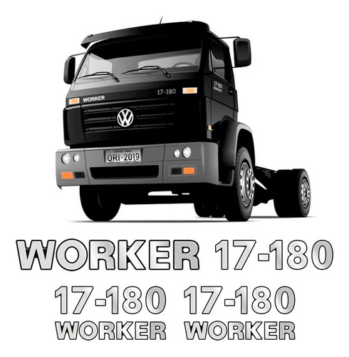 Emblemas 17-180 Worker Adesivo Volkswagen Caminhão Cromado