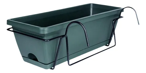 Macetero Colgante Para Balcón Y Cerca, Soporte Verde Oscuro