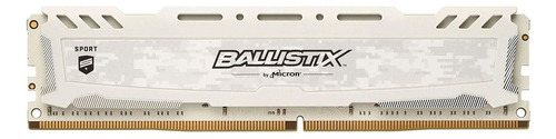 Memoria Ballistix Sport de 16 GB, Ddr4, 2400 MHz, color blanco, 12 unidades