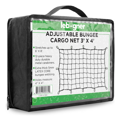 Lebogner Red Carga 3 X 4 Pie Para Camioneta Malla Elastica 6