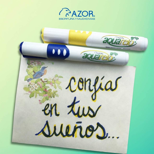 Azor 301.20012 Aquarelo Grip, Marcador Base Agua, 12 Piezas,