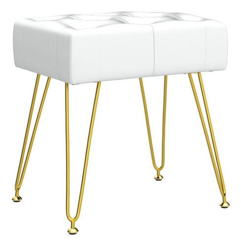 Taburete De Tocador Rectangular Moderno De Cuero Sinté...
