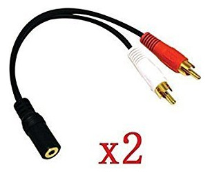 Yueton® 2 Pack Gold 6  3,5 Mm Estereo Mini Dama Rca Plug Zk