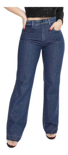 Calça Jeans Biotipo Wide Leg Feminina Para Baixinhas Premium