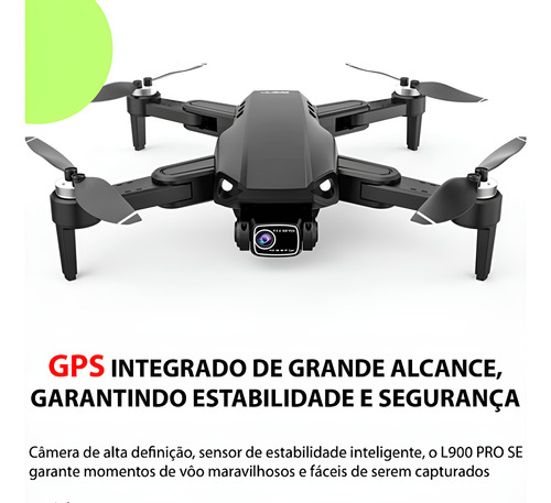 Drone Zangão L900 Pro Se 360° Para Pesca Segurança Eventos Cinza