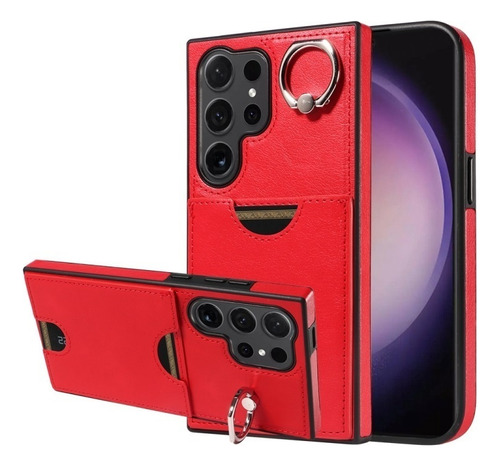 Capa De Telefone Retrô Para Samsung Com Suporte De Anel