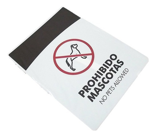 Imagen 2 de 2 de Aviso Letrero Señal Prohibido Mascotas 21x16cm Señalizacion