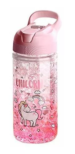 Botellas De Agua De Unicornio Para Niñas, Taza Con Pajita Y