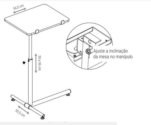 Mesa Ergonômica Para Notebook Multivisão Nt-home Preta