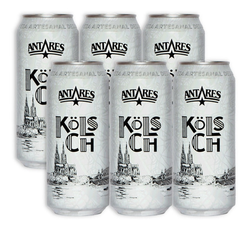 Antares Cerveza Artesanal Kölsch Dorada Pack X6u 473ml