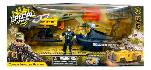 Muñecos Soldados Con Vehículos De Guerra Special Combat