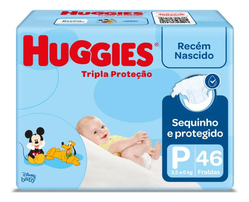 Fraldas Huggies Tripla Proteção P 46 Unidades