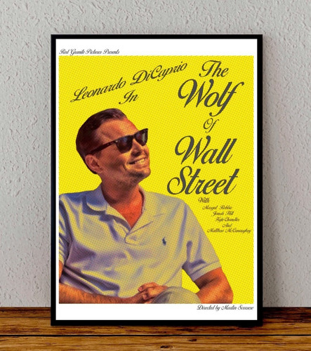 Cuadro 33x48 Poster Enmarcado El Lobo De Wall Street Peli 01