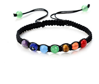 Pulsera 7 Chakras Piedra Natural 6mm Macrame