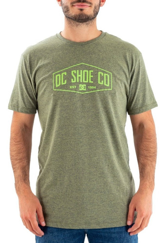 Remera Dc Shoes Modelo Filled Out Verde Jaspeado Exclusivo